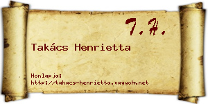 Takács Henrietta névjegykártya