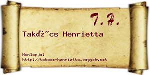Takács Henrietta névjegykártya