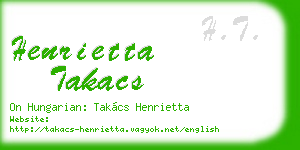 henrietta takacs business card