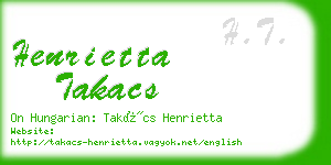 henrietta takacs business card